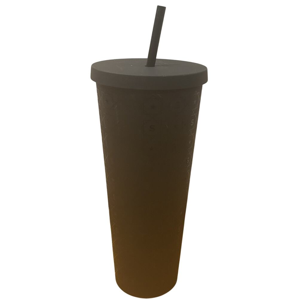 Starbucks 2017 Matte Black Pattern Cold Cup Venti Travel Tumbler (24 oz)